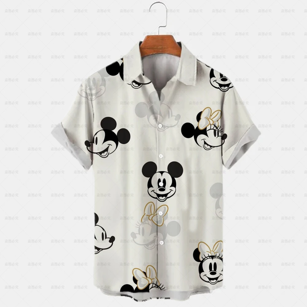 2023 3d Disney Donald Duck Mickey Mouse Floral Men's Shirt Summer Fashion Street Trend Retro Boutique Top images - 6