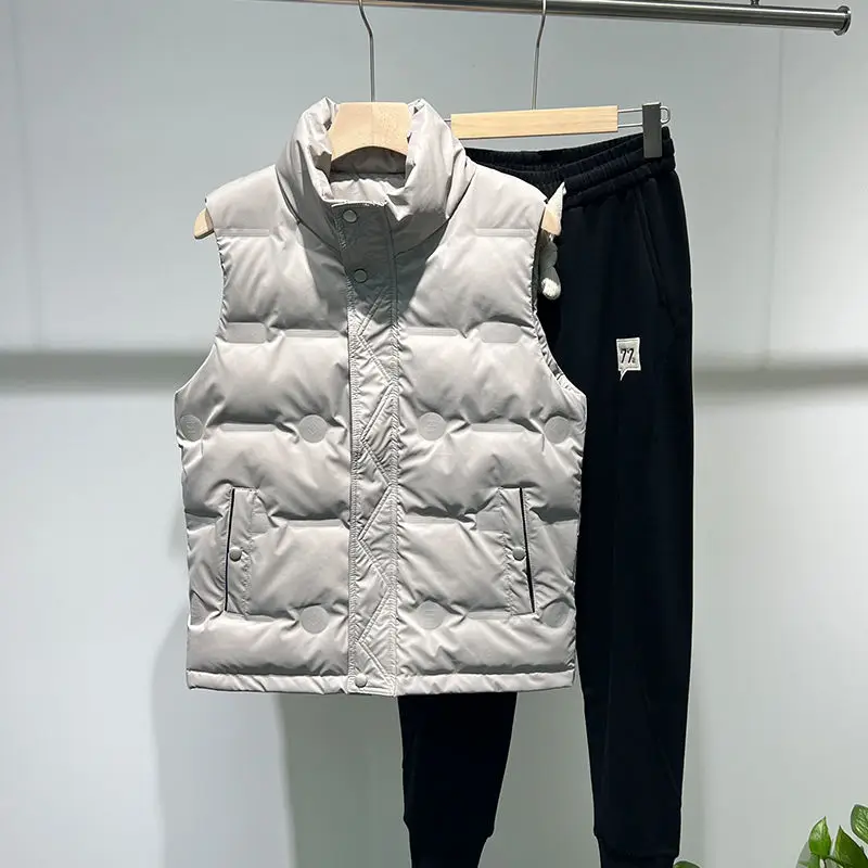 

Vest Mens Winter Casual Outerwear Warm Jacket Down Cotton Vest Men Sleeveless Waterproof Jackets Waistcoats Parkas Vests X26