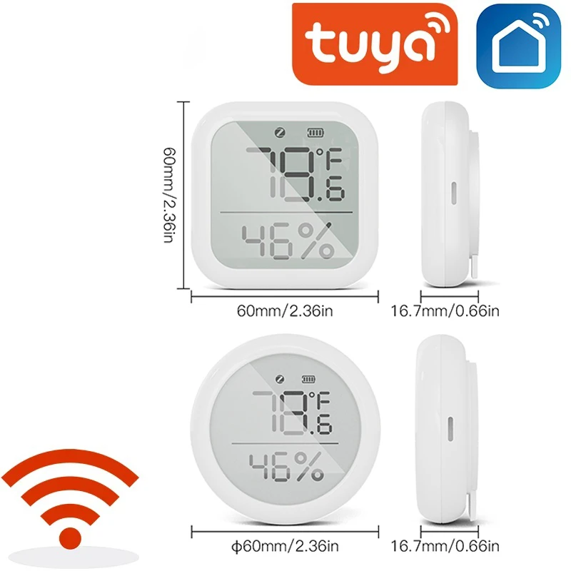 

Tuya Smart ZigBee Remote Control Temperature and Humidity Sensor Indoor Detector with Digital LCD Display Smart Life APP Gateway