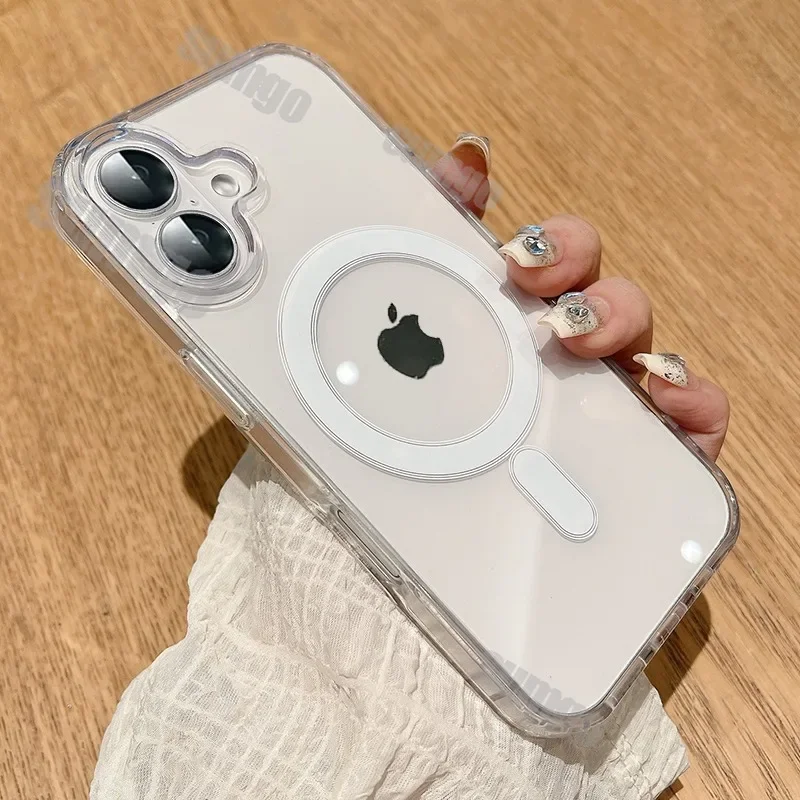 Магнитный Прозрачный чехол для iPhone 16 15 14 13 12 11 Pro Max