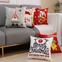 christmas decor cushion cover red white embroidered pillow cover high quality thick pillowcase xmas decor luxury festival decor