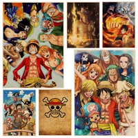one piece anime the straw hat pirates character classic vintage posters wall retro posters for home aesthetic art wall painting