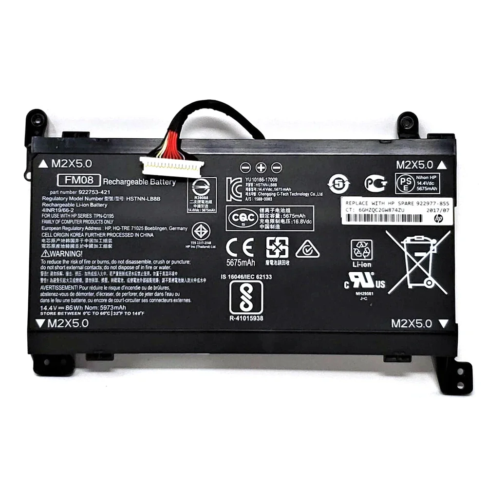 Новый оригинальный аккумулятор для ноутбука FM08 14 4 В 86 Втч HP Omen 17-AN014NG 17-AN012DX 17-AN041NG