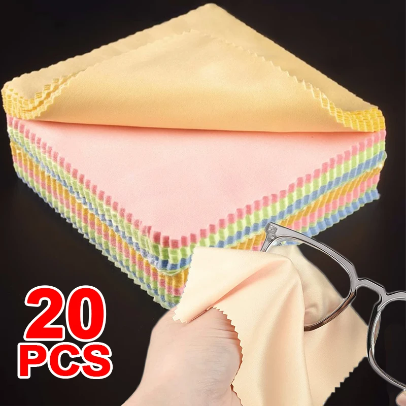 20pcs High Quality Chamois Glasses Cleaner Microfiber Cleaning Cloth for Glasses Cloth Len Phone Screen Cleaning Wipes Wholesale