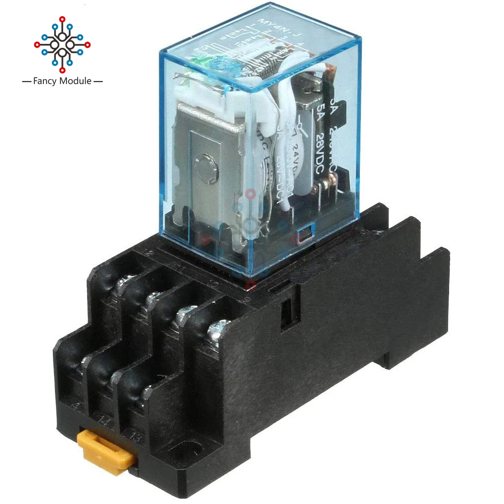 

MY4NJ Electromagnetic Relay Module LED General Purpose Relay 4pdt 14pins Relais 12V 24V 110V 220V MY4NJ Relay Switch