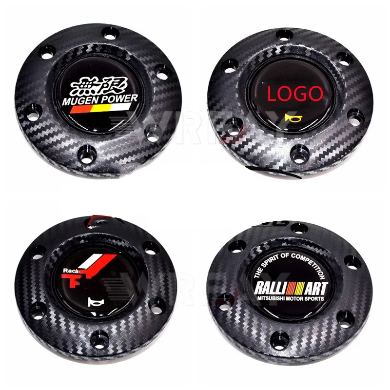Racing Steering Wheel Horn  Button Speaker Control Cover Abs Carbon Pattern Edge Cover Ring