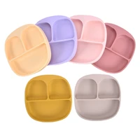 baby feeding safe silicone dining plate solid cute cartoon children dishes suction toddle training tableware kids feeding bowls