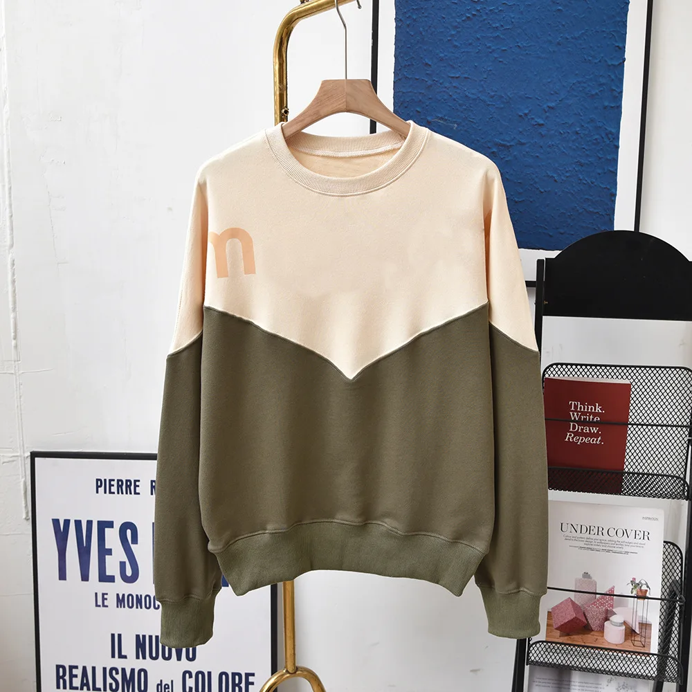 

Женская толстовка 2022, толстовка с круглым вырезом, свободный свитер с надписью и Флокированным принтом, пуловер, Свитшот