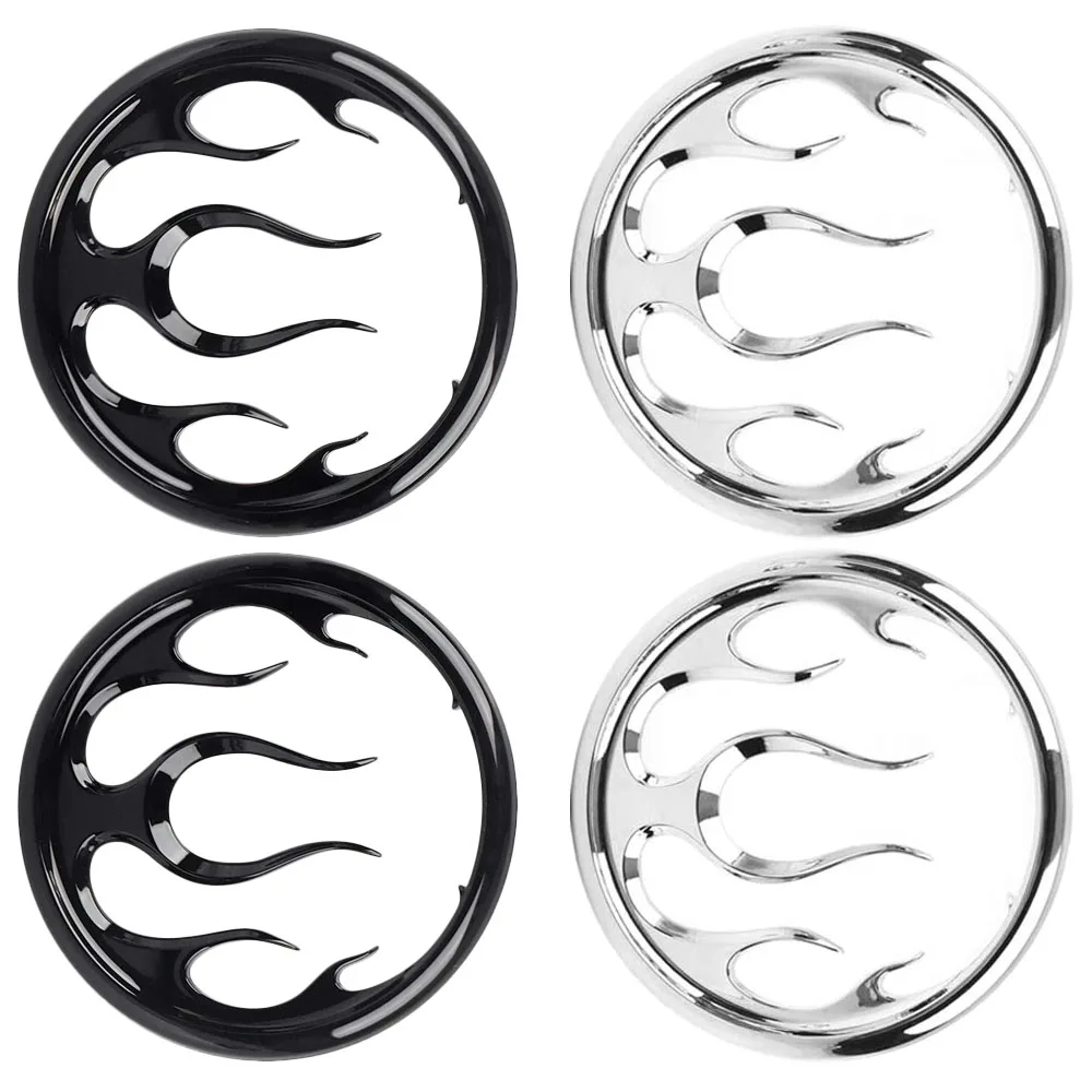 

2pcs ABS Motorcycle Flame Speaker Grill Accent Trim Covers for Harley-Davidson Touring Electra Glide Street Glides Road King