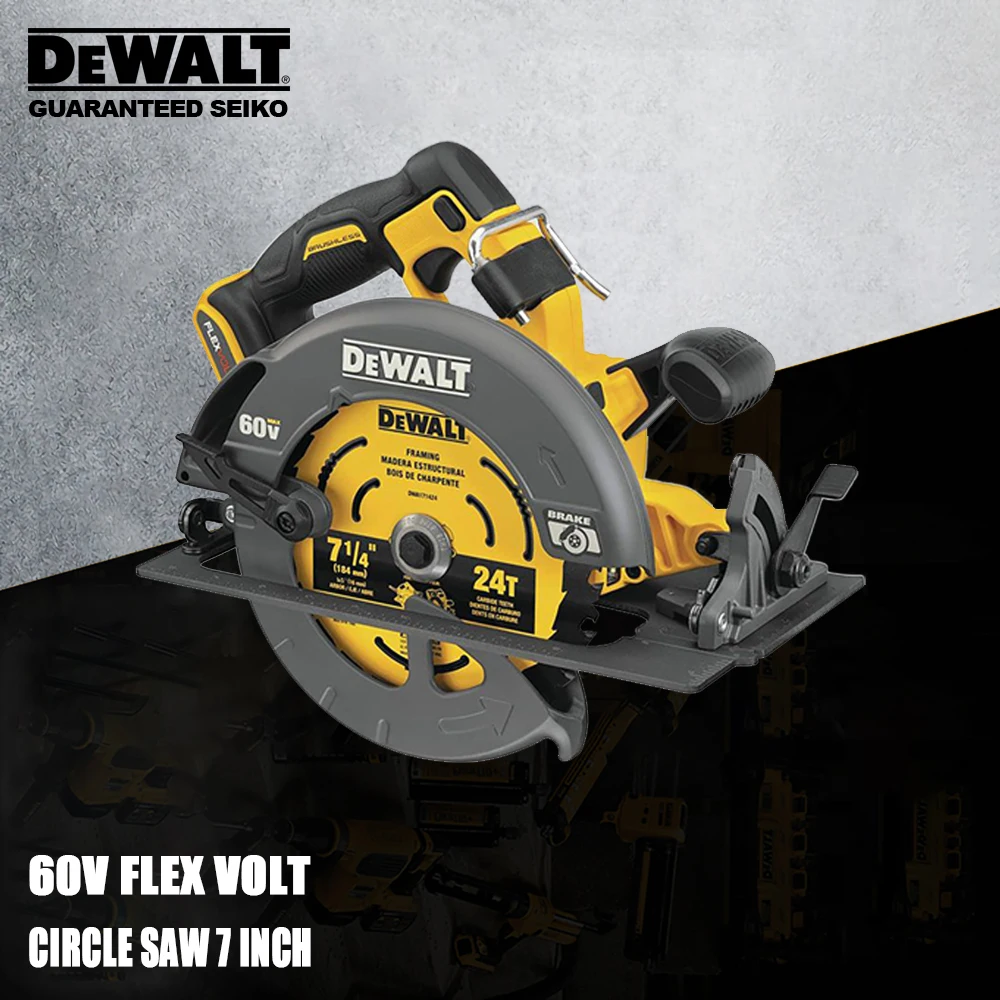 Devon Cordless Circular Saw Rechargeable DCS578 60v 184mm 7-1/4inch Adjustable Degree for WoodCuting Universal Flex Volt Battery