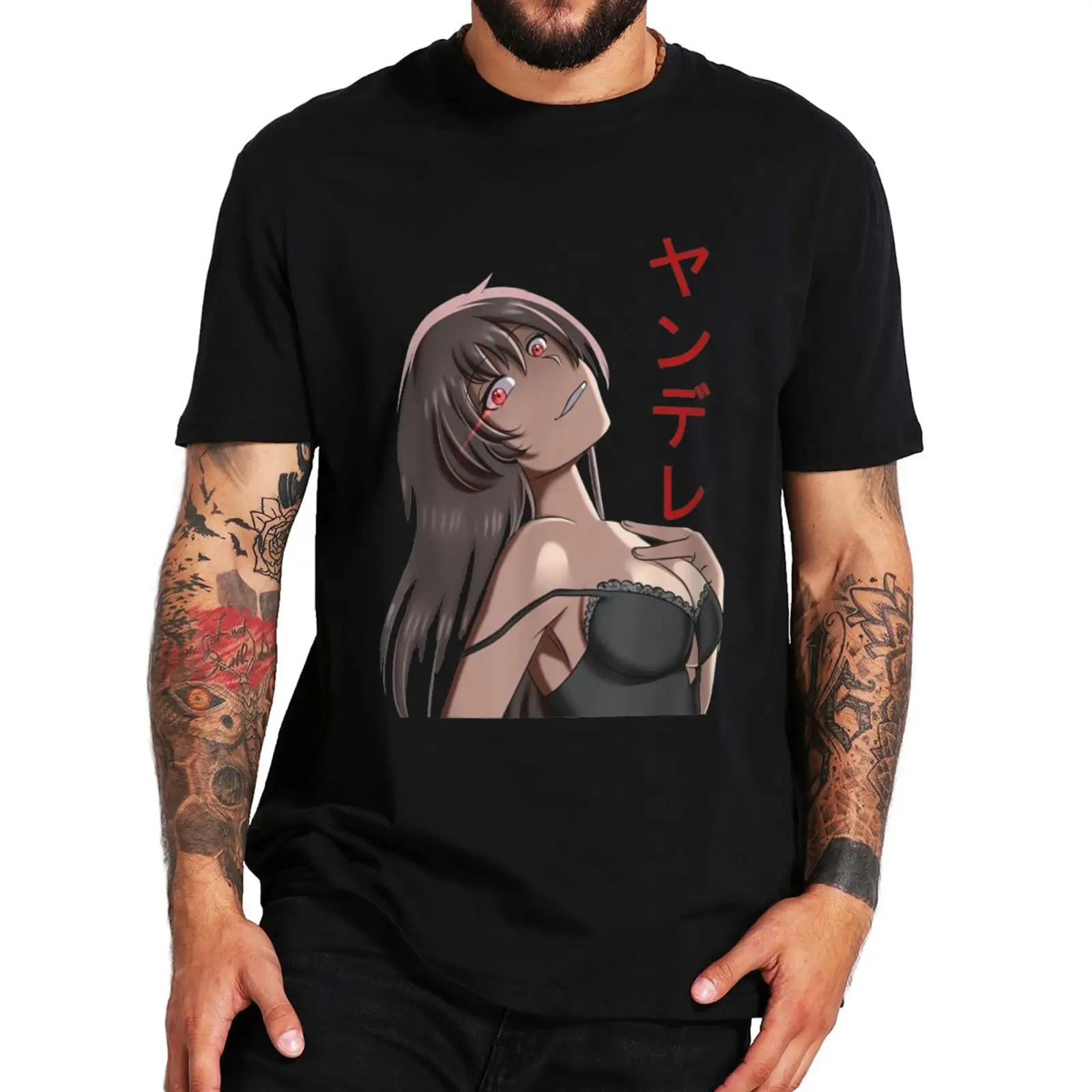 

Cool Yandere Girl T Shirt Perfect Japanese Anime Manga Fans Otaku Gift Men Clothing EU Size Summer Cotton Unisex Soft T-shirt