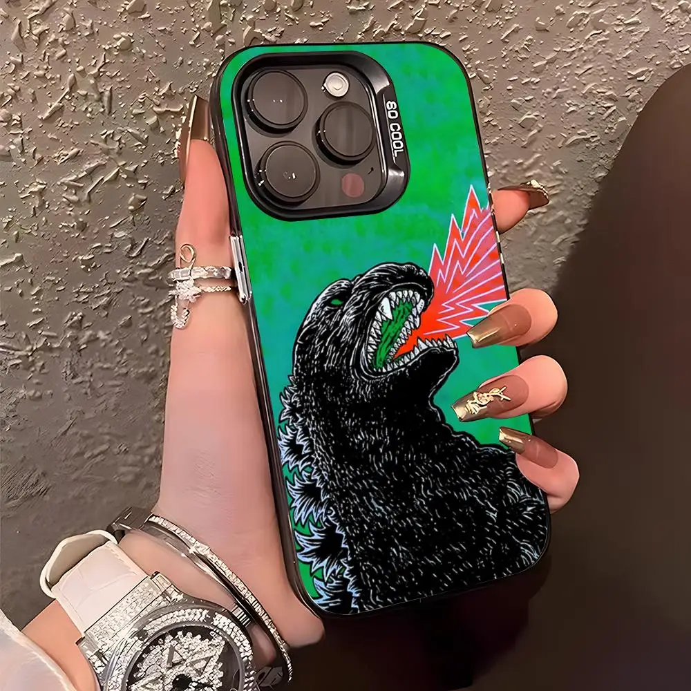 Фото Чехол C-Cool Go-Godzillas для iPhone 17 Air 16 15 14 Plus 13 12 11 Pro XS Max, серебристо-черный, с бампером №5