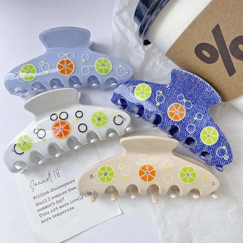 Muweordy новая заколка для волос с фруктами и ломтиками лимона ацетатными когтями
