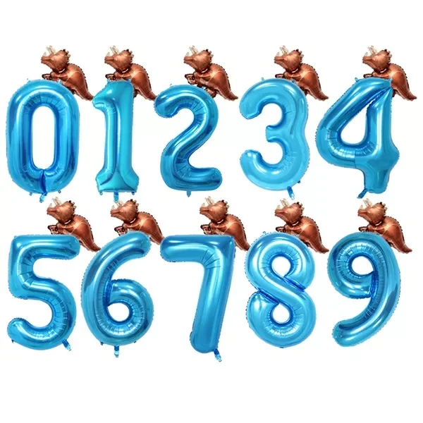 

set Dinosaur Foil Helium Cartoon 40inch Number Balloons Birthday Decoration Kids' Toys Dinosaur Funny Gifts Baby Shower