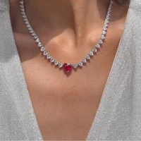 hibride luxury heart design bling cz necklacependant for women bridal fashion party jewelry accessories bijoux femme n 955