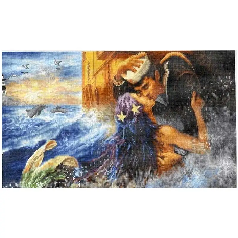 

The Affectionate Kiss Patterns Counted Cross Stitch Sets 11CT 14CT 16CT 18CT DIY Handmade Cross Stitch Kit Embroidery Needlework