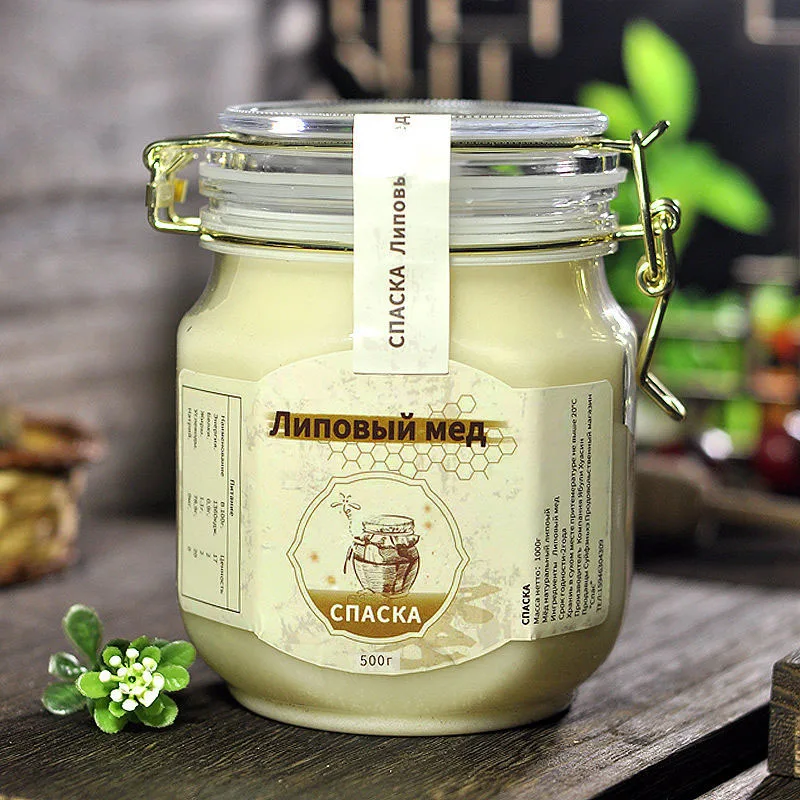 

Russian CNACKA Pure Natural Linden Honey Lime Basswood Moistening lung Relieving Cough Healthy Digestion Promote Sleep 500g