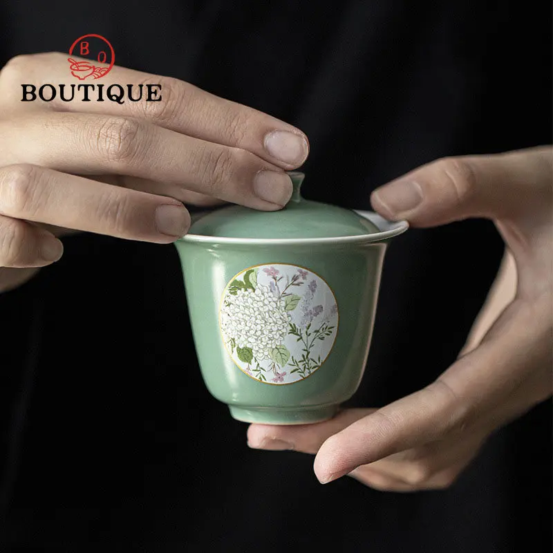 100 мл Бутик бирюзовый зеленый оконный чай Tureen Античная керамическая чайная