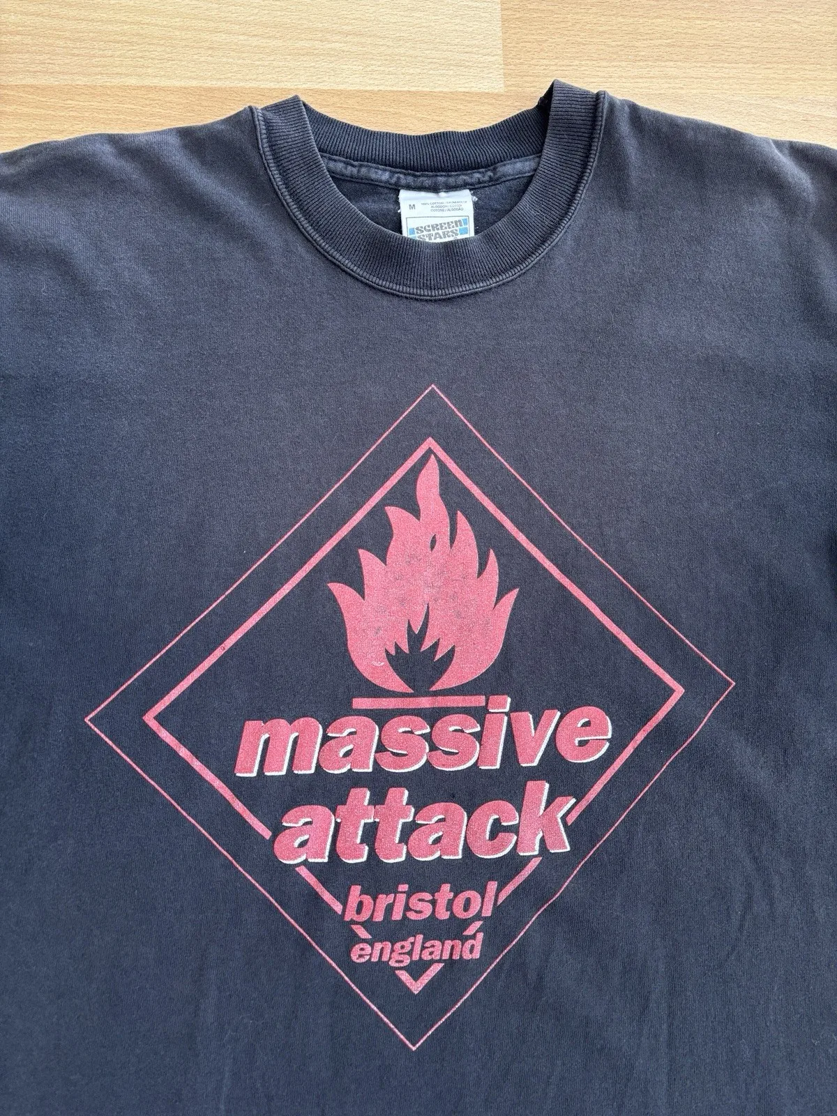Фото Футболка Massive Attack 'Bristol' в винтажном стиле середины 90-х, портсайд-хоп, портисхед, трип-хоп, афекс-твин №1