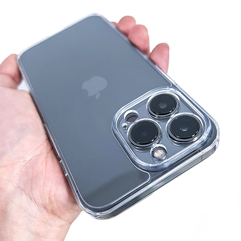 

Luxury Tempered Glass Transparent Case on For iPhone 11 12 13 Pro Max Mini Crystal Soft Bumper Shockproof Clear Hard Back Cover