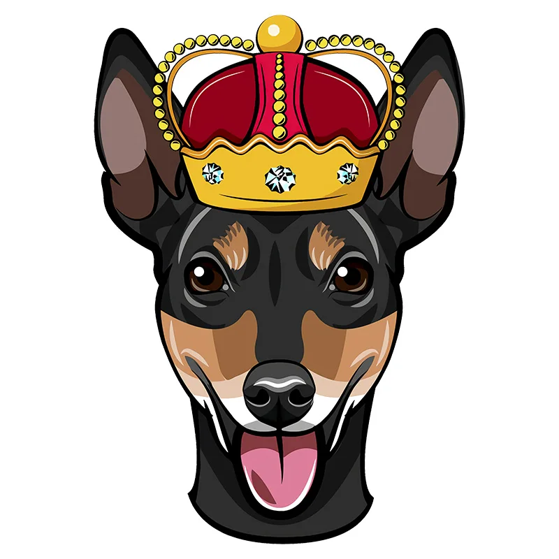 

V128# Car Sticker Russian Toy Terrier Crown Dog Waterproof Vinyl Decal Car Accessories Pegatinas Para Coche DIY Car Styling
