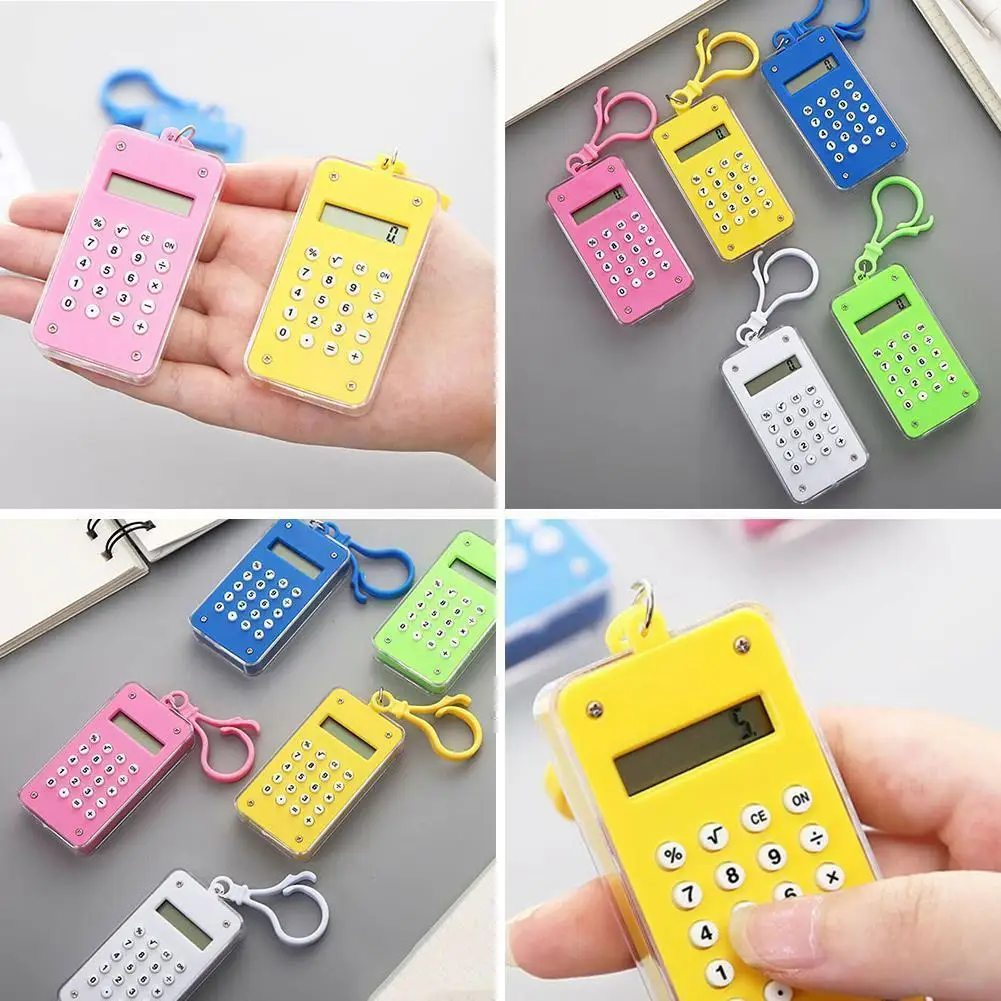 

Mini Cute Pocket Calculator With Keychain 8 Digits Electronic Portable Mini Calculator For Students Random Color O3v6