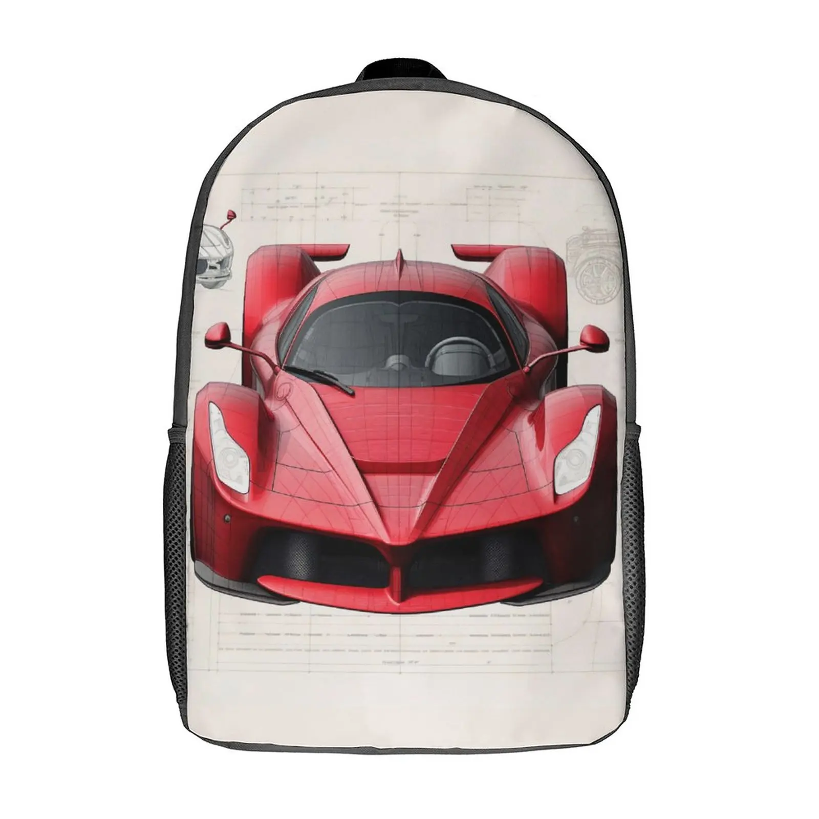 

Passionate Sports Car Backpack Boy Girl Drawings Sketch Style Lightweight Backpacks Funny School Bags Travel Colorful Rucksack