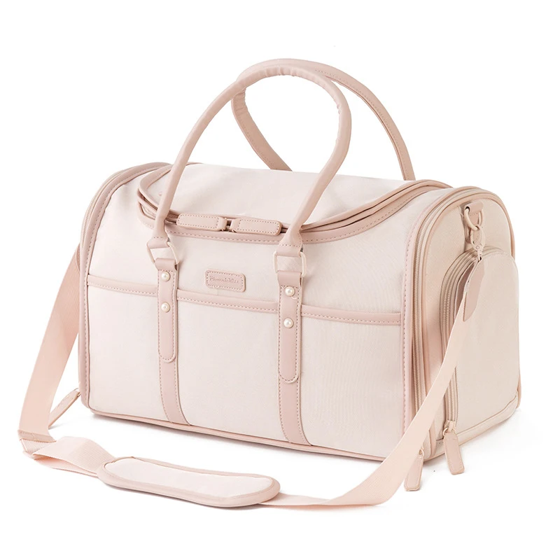 

Luxury Pet Dog Handbag Nude Pink Portable Travel Bag Breathable Scratch-resistant Oxford Bag Small Dog Chihuahua Cat Supplies