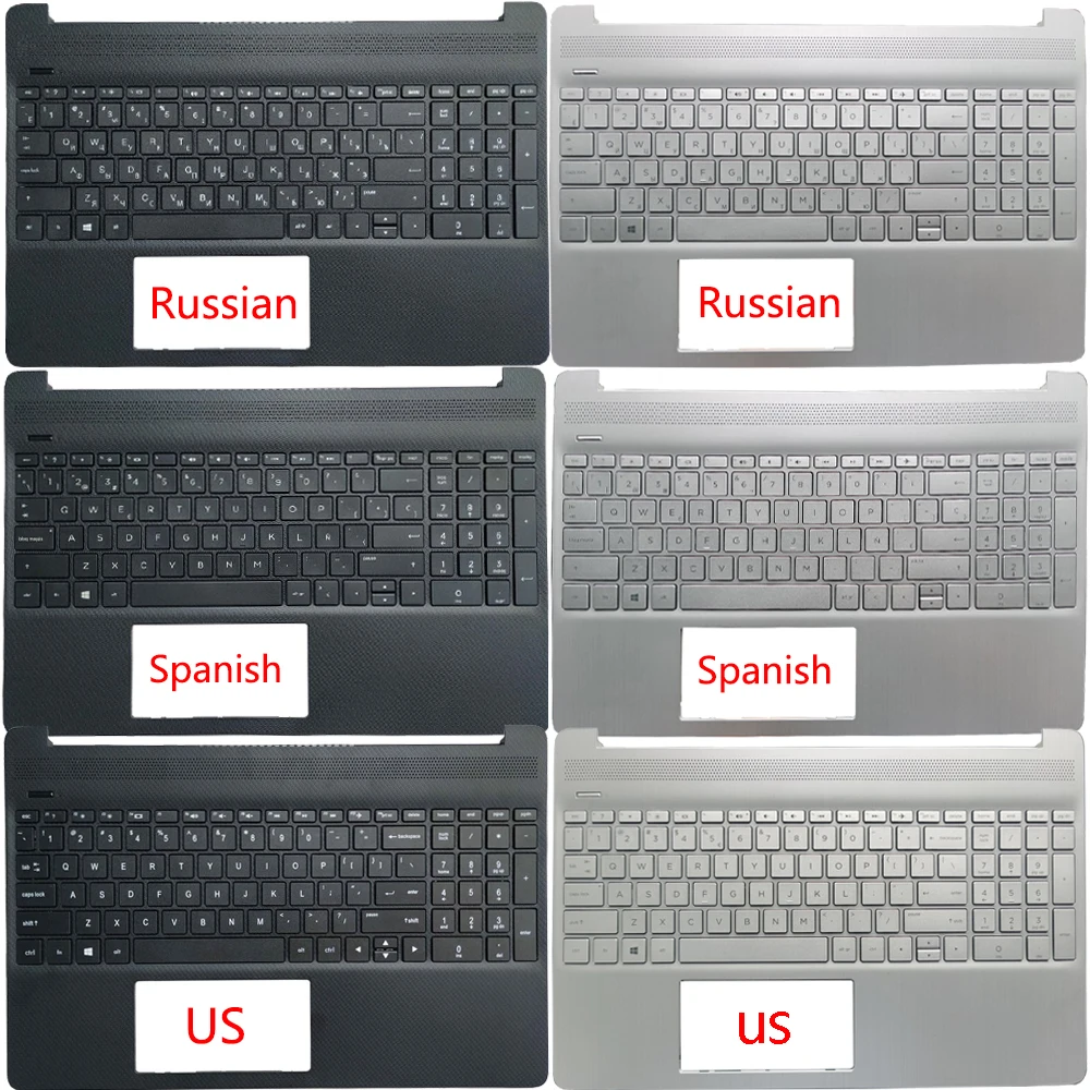 New Case For HP 15-DY 15T-DY 15-EF 15S-EQ 15s-FQ TPN-Q222 Russian RU/Spanish SP/US Keyboard With Palmrest Upper Cover