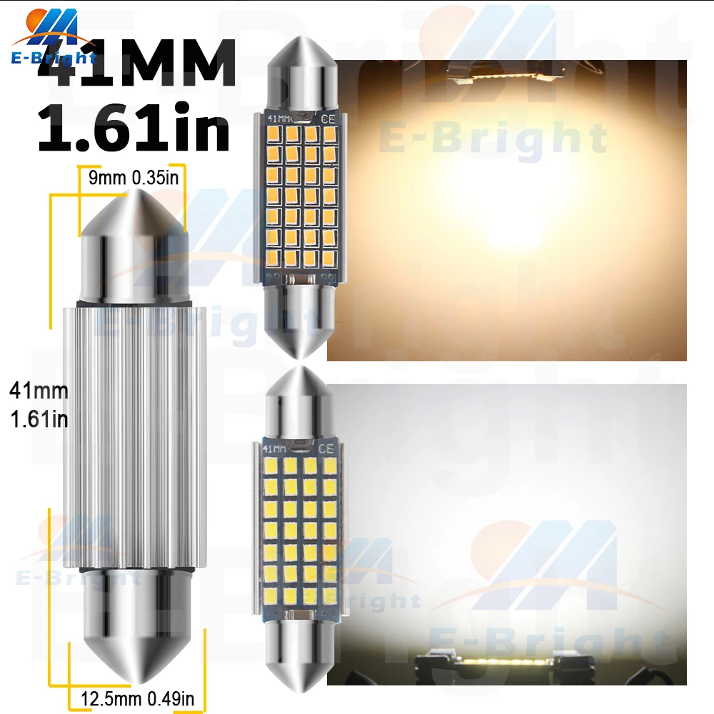 

2 шт. Canbus 44мм 41мм 39мм 36мм 31мм DC 12В 24В C5W 2016 LED 28SMD 32SMD Автомобильные светодиодные лампы Festoon для освещения салона, чтения и габаритов, 6500K