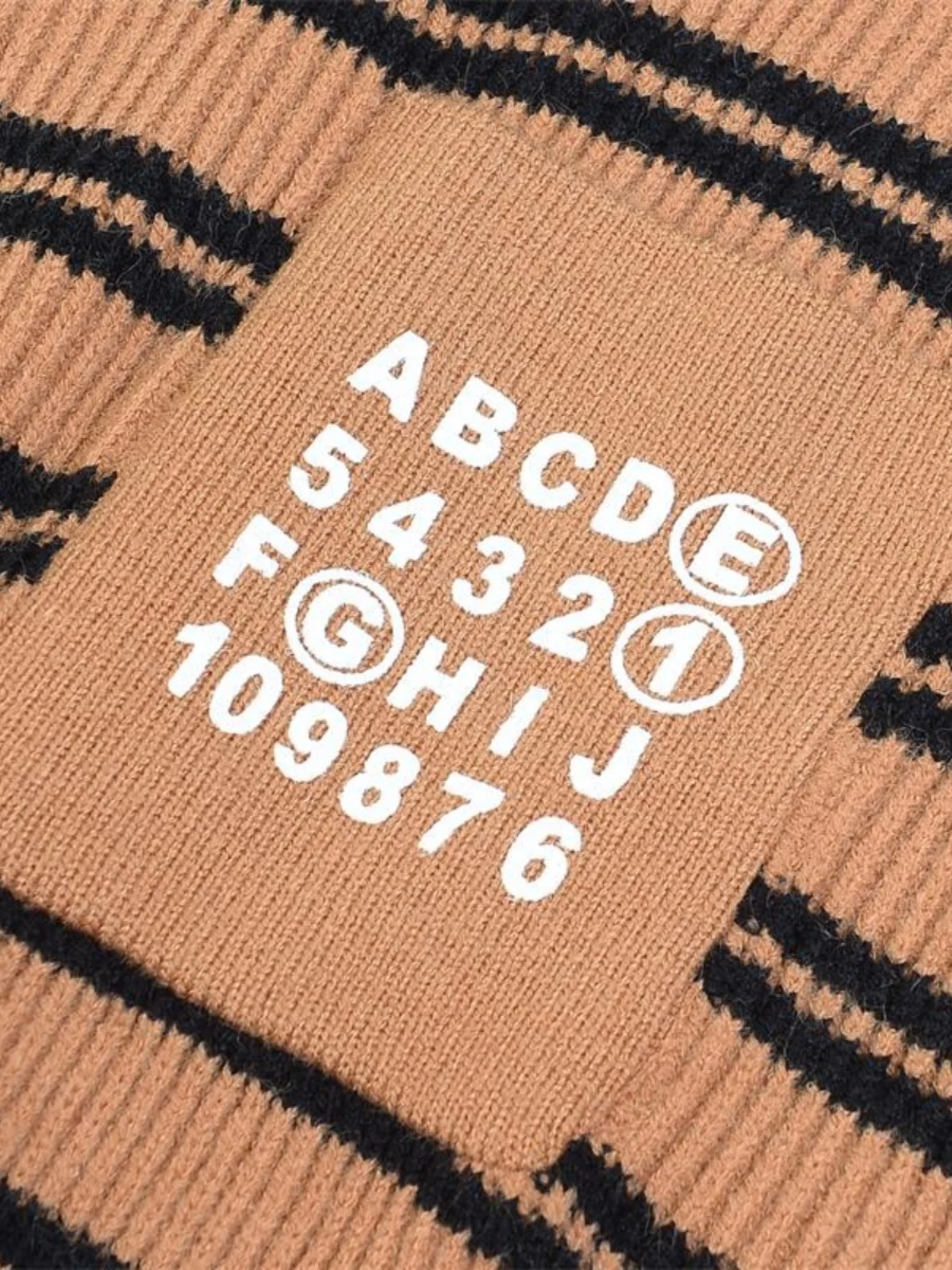 02 свободный женский вязаный свитер больших размеров в полоску с буквами L80476