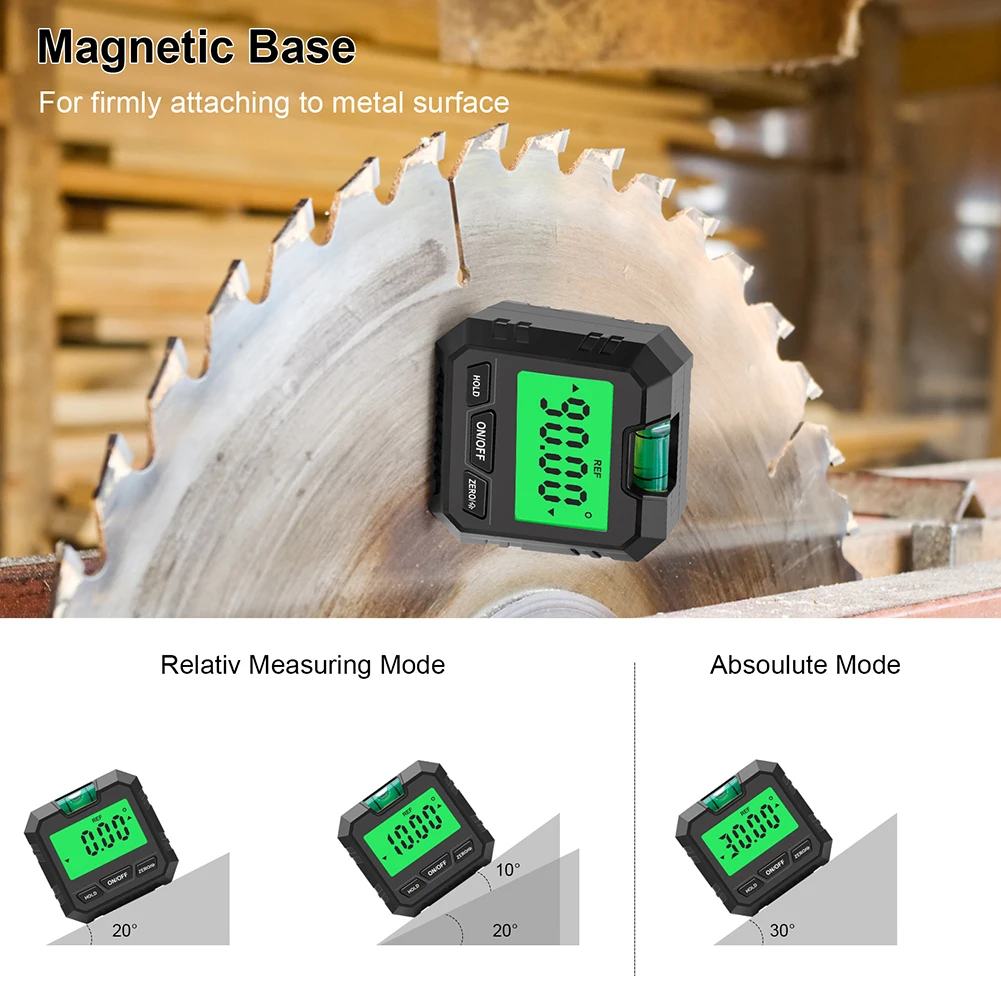 

4*90° Mini Inclinometer Digital Protractor Angle Finder LCD Backlight Electron Goniometer Level Meter Magnetic Base Hot Sale