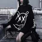 Футболка женская FERNAN, в стиле хип-хоп, с граффити, с длинным рукавом, в Корейском стиле, 2021, топ в готическом стиле