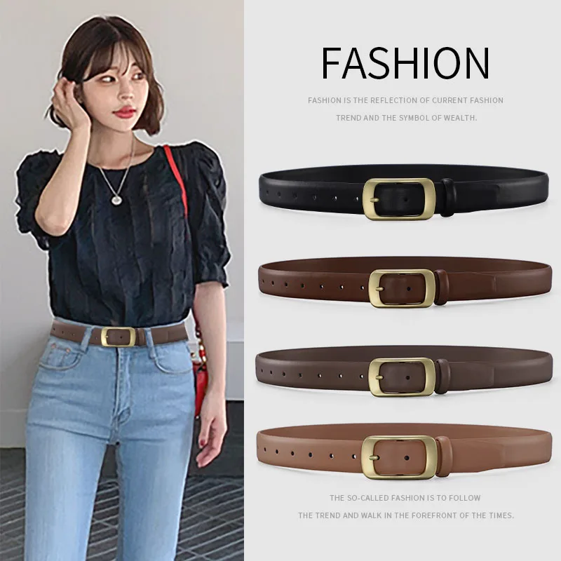 Women's Leather Belt Luxury Brand Designer Belt Simple Fashion with Jeans and Trousers Decorated Belt High-quality Alloy Buckle