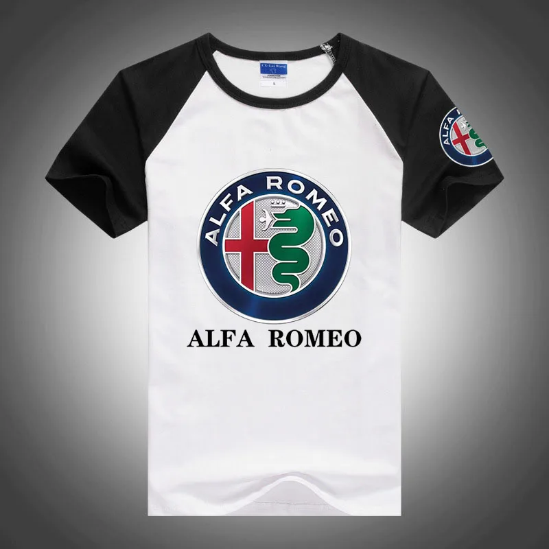 

2022 Latest Summer mens Alfa Romeo Logo Printing Round Neck Comfortable Harajuku Slim Fit Casual Tops 6 Color T-Shirt