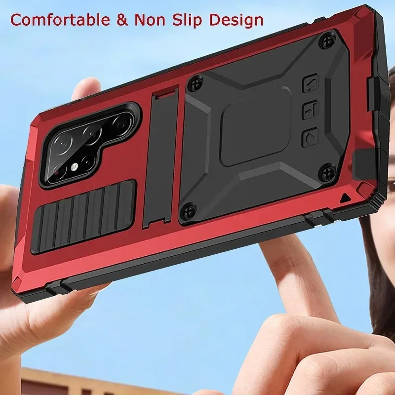 Сверхпрочный бронированный Алюминиевый металлический чехол для Samsung S24 S23 S22 S21 S20