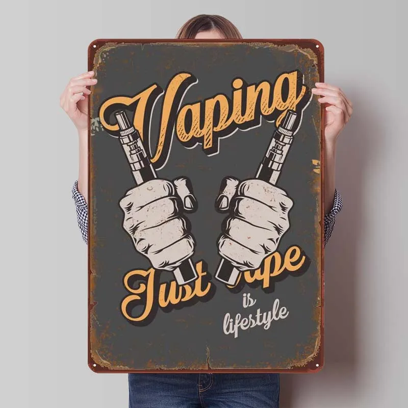Электронная сигарета Vaper Chainsmo Ржавый металлический постер жесть знак эльф декор