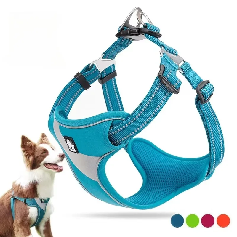 

Dog Harness Vest Truelove Adjustable Easy on Dog Pet harness Outdoor Adventure 3M Reflective Dog Halter Protective Nylon Walking