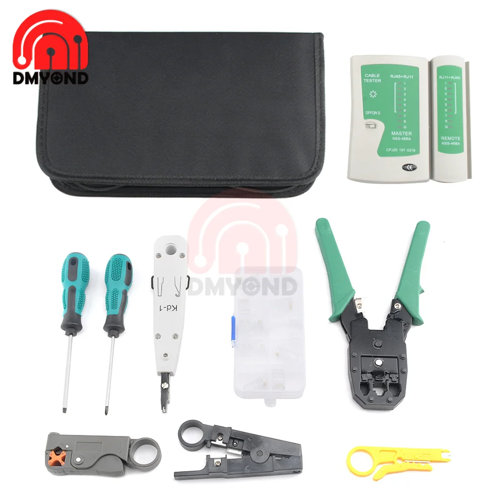

1Set Network Pliers Tester RJ45 Crimping Pliers Portable Network Repair Tool Kit Cable Tester And Crimper Clamp