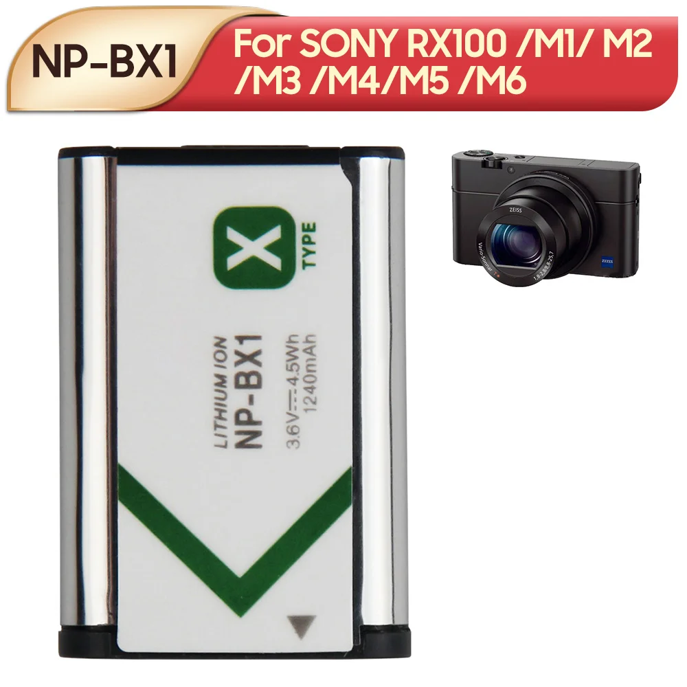 Сменный аккумулятор NP-BX1 для камеры Sony RX100 M1 M2 M3 M4 M5 M6 RX1 RX1R WX300 WX350 HX300 HX400 HX350 HX90