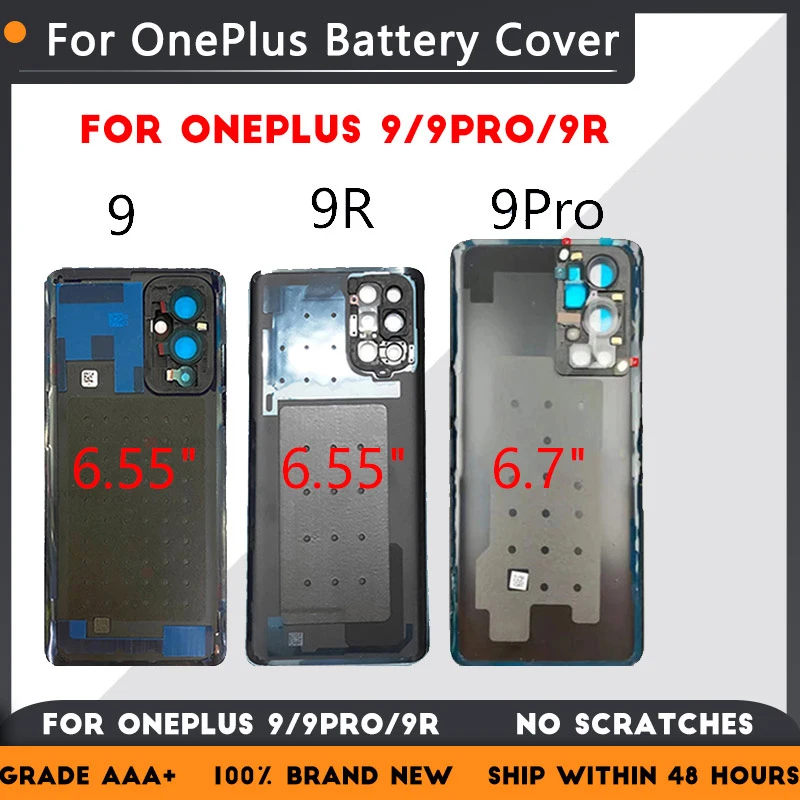 

for Oneplus 9 9R 9 pro Back glass Back cover replacement Oneplus 9 pro battery cover with camera lens