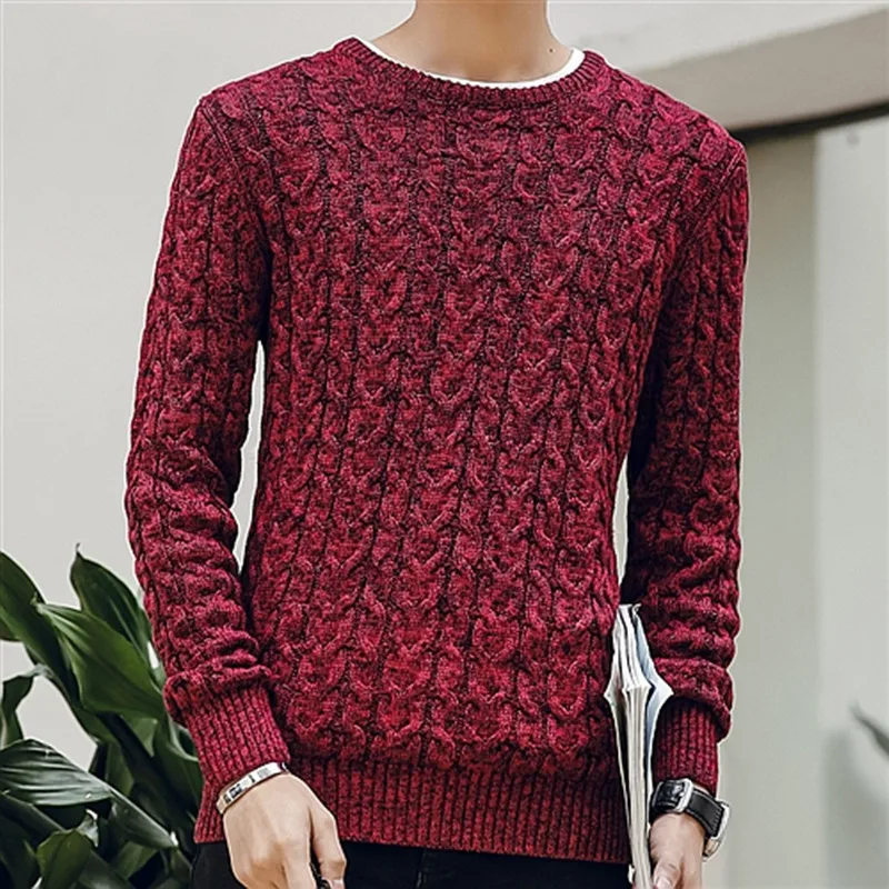 

2022 New Mens Winter Fall O Neck Sweaters Fahsion Long Sleeve Sweater Pullover Korean Solid Color Casual Jumper Sweater Clothes