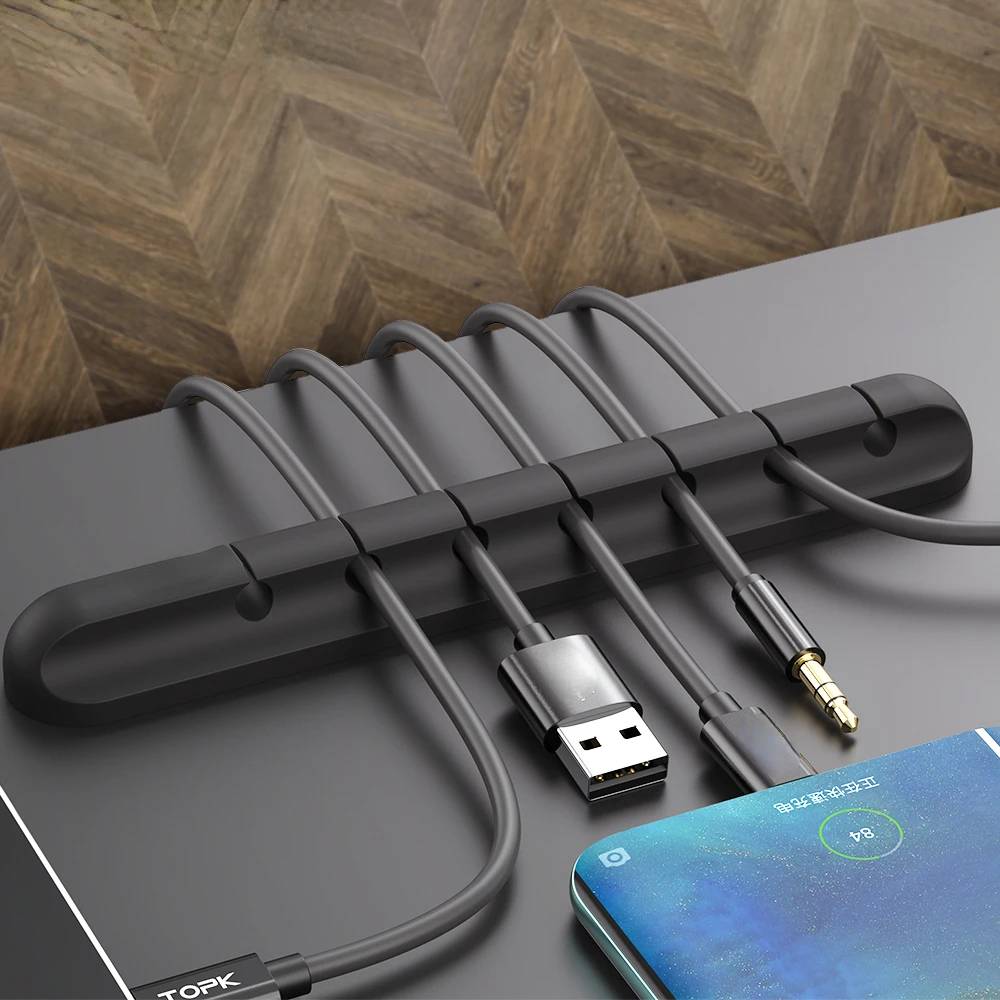 

L16 Cable Organizer Silicone USB Cable Winder Desktop Tidy Management Clips Cable Holder for Mouse Headphone Wire Organizers