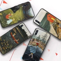 toplbpcs cartoon scenery girl phone case for samsung a51 a30s a52 a71 a12 for huawei honor 10i for oppo vivo y11 cover