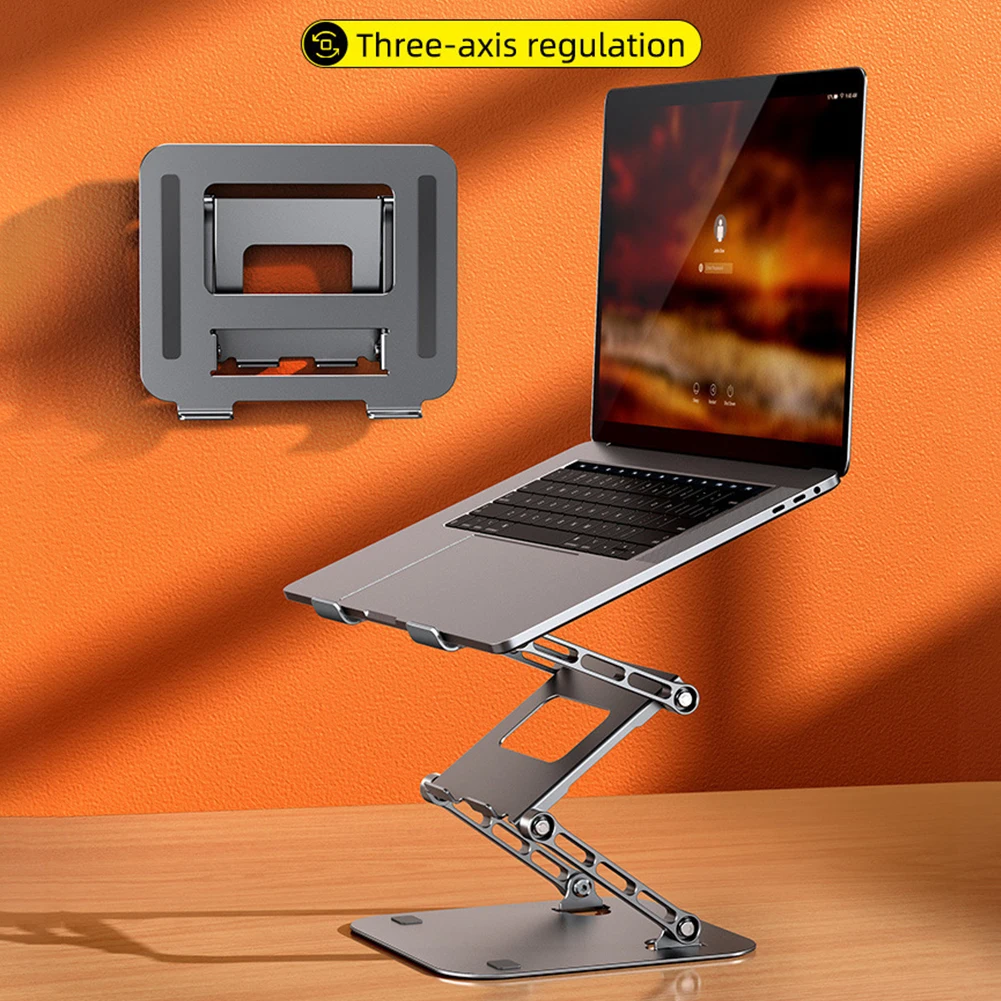 

3 Layer Phone Tablet Bracket Holder 360 Adjustable Foldable Laptop Support Aluminum Alloy Anti Slip for 11-17 Inch Notebook