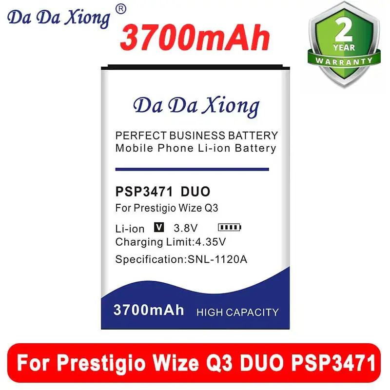100% Оригинальный аккумулятор 3700 мАч PSP3471 DUO для Prestigio Wize Q3 DUO PSP3471 отправляет вспомогательный инструмент