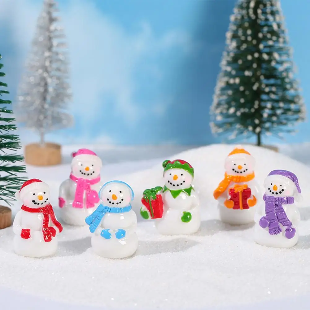 

Snowman Figurine Handmade Cute Resin Craft Model Micro Landscape Decoration Miniature Dollhouse Figurines Snow Scene Ornament Ch