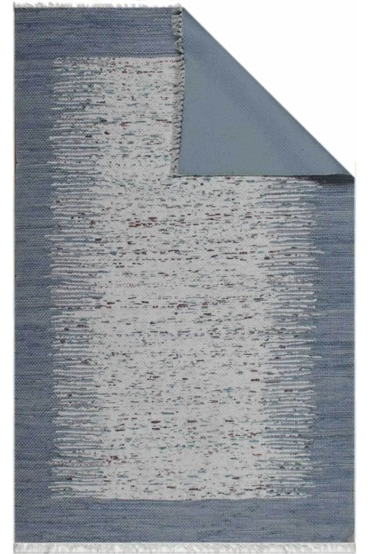

Cotton Non-Slip Rug High Quality Bohemian Carpet Hand Woven Rug Cool Blue Double-sided Washable Modern and colorful Rugs