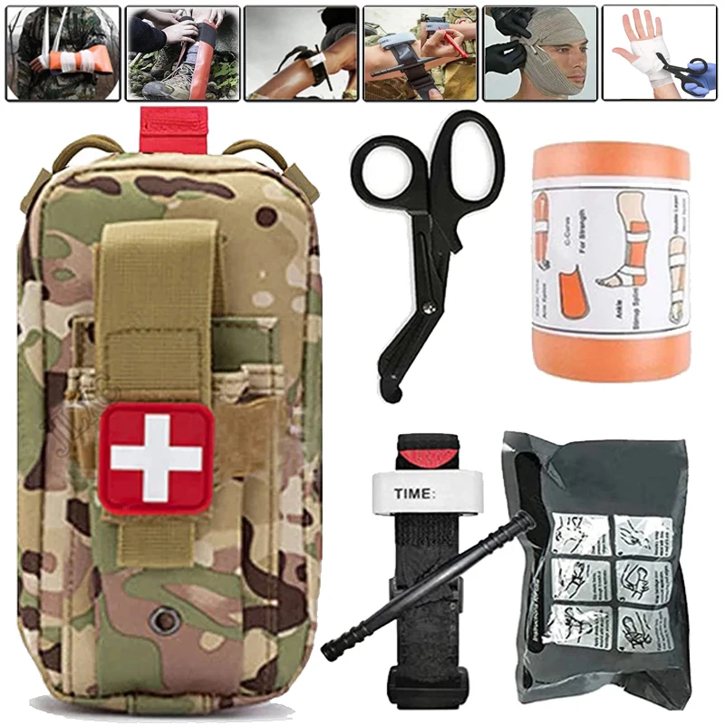 

Tactical First Aid Kit Military Edc Survival Emergency Kits Bag Tactical Hunting Tourniquet Emergency Bandages Scissors Splint s