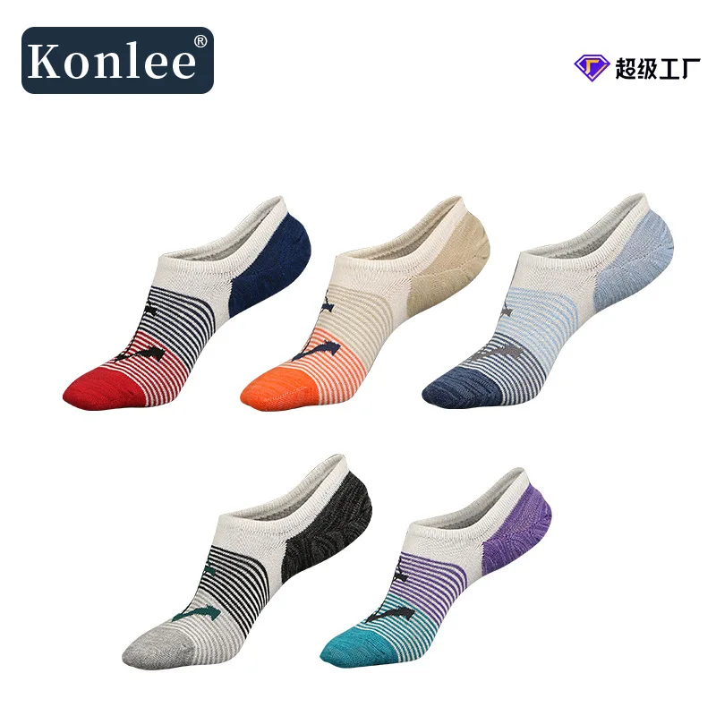 3 Pairs Vessel Summer New Product Fall Prevention With Combed Cotton Socks With Silicone Antiskid Male Socks Men Boat Socks
